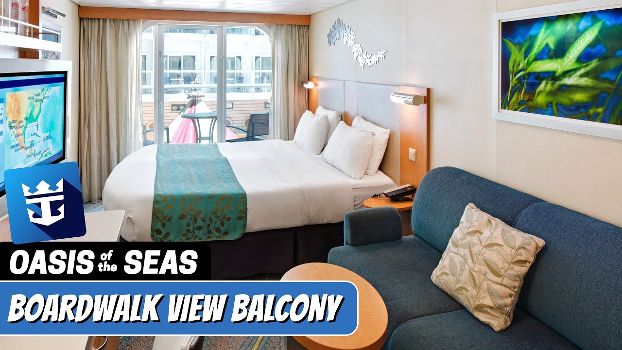 Oasis of the Seas | Boardwalk View Balcony Stateroom Tour & Review 4K | Royal Caribbean Cruise