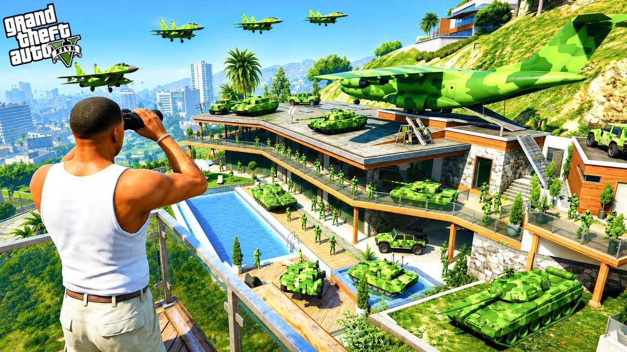 GTA 5 : Franklin's House Raided By Army In Gta 5 ! (GTA 5 mods )