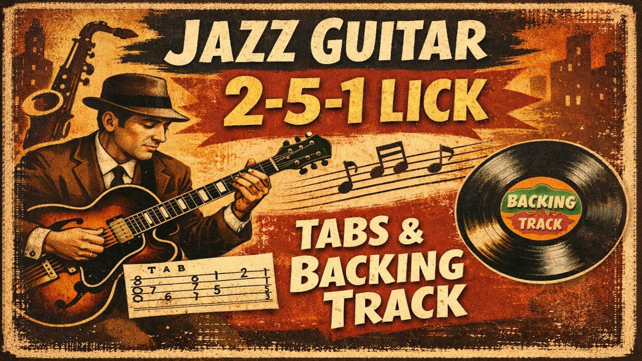 Essential 2-5-1 Jazz Guitar Lick | Tabs & Play-Along Backing Track