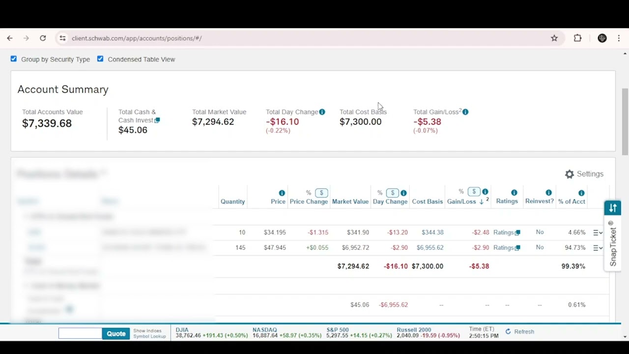 Charles Schwab Dashboard Tutorial