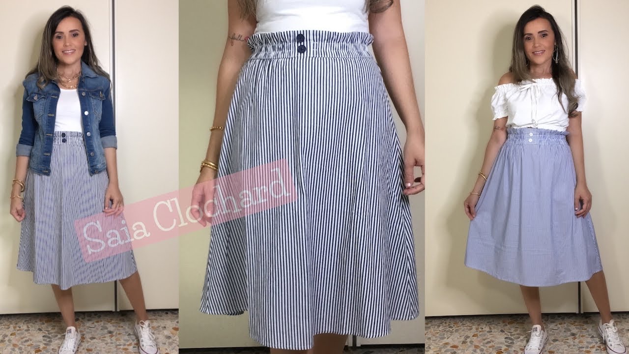 DIY: CORTE E COSTURA SAIA ROMÂNTICA FÁCIL DE FAZER(SEM MOLDE)