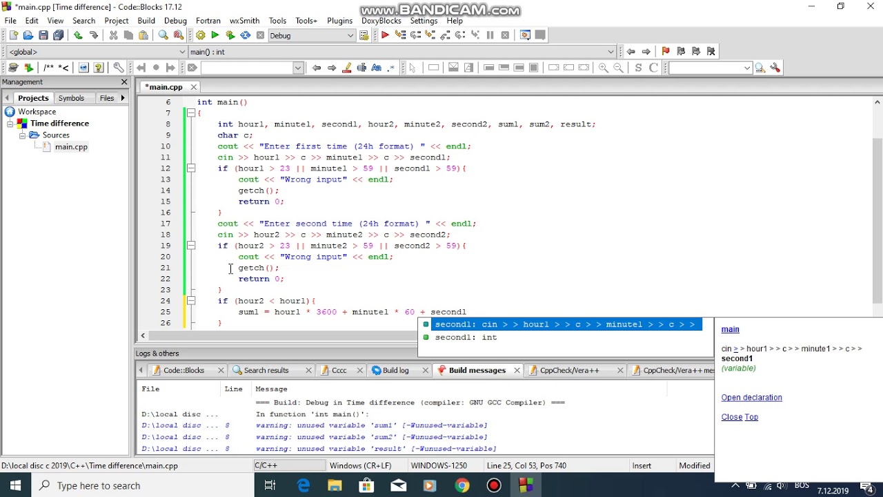 C++ How to make a program that calculates time difference between two times