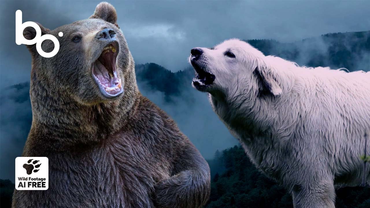 Овчарка: яростный защитник своей стаи перед лицом Медведя | Природа | Бой животных