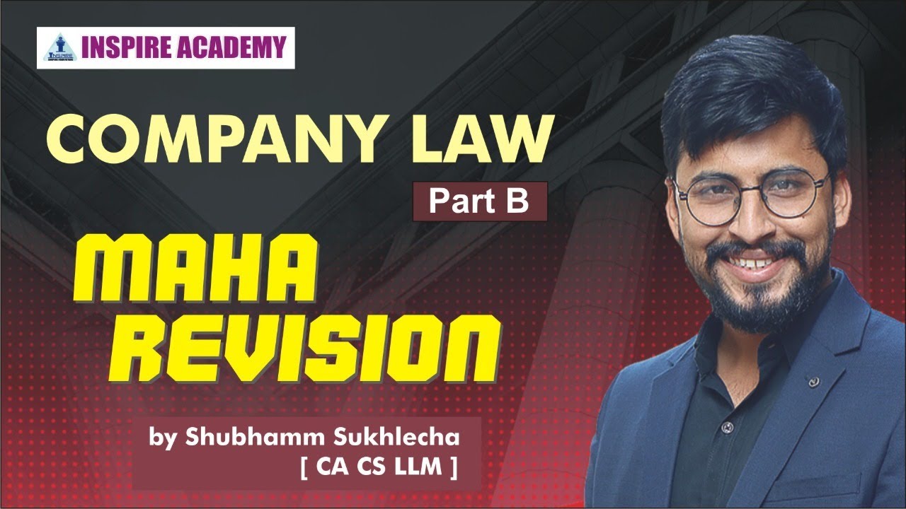 Company Law || Maha Revision || Part B || for December 2020