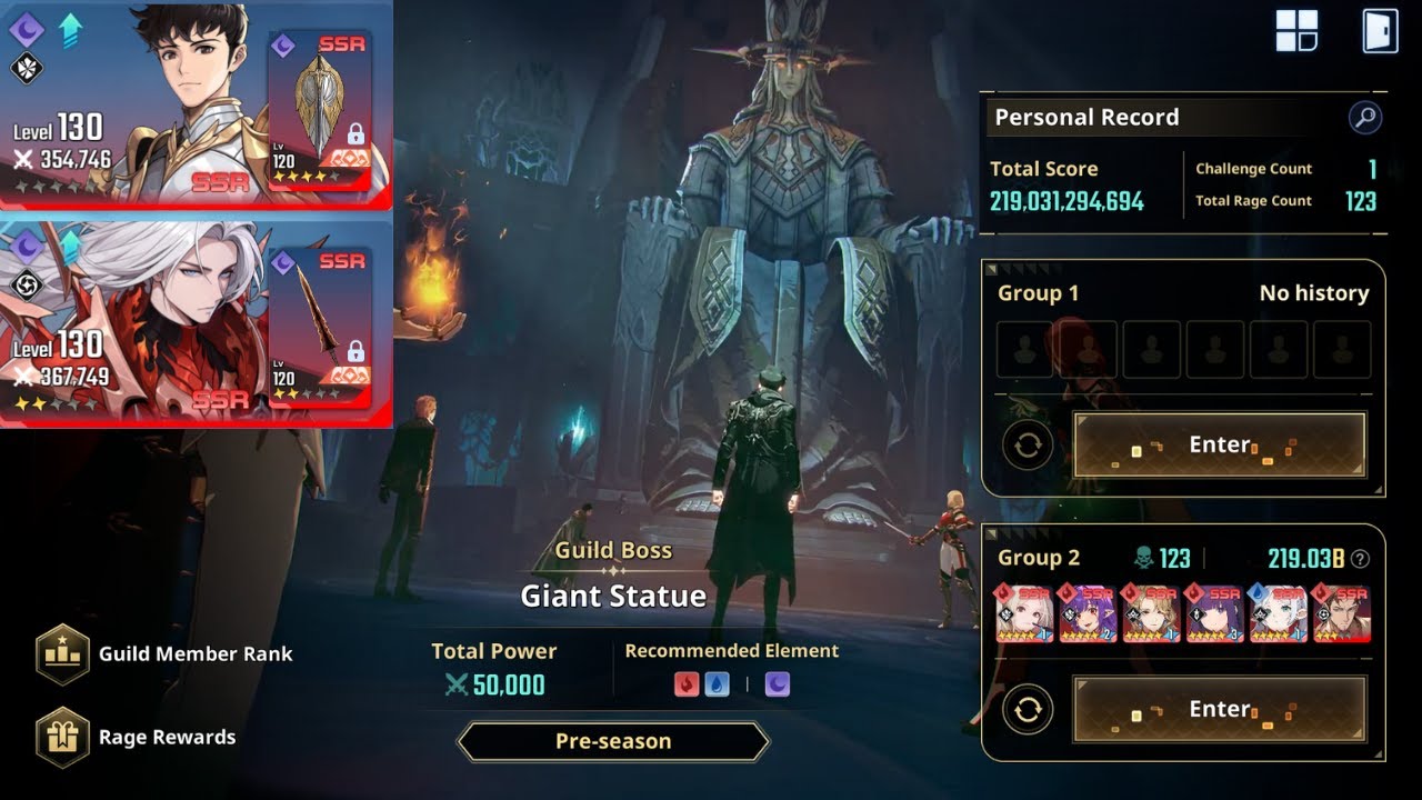 Test A0 Kihoon + A2 Sian Halat on Guild Boss | 20/1/2026 | Solo Leveling: Arise