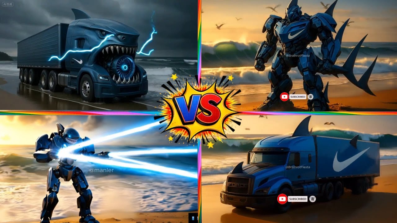 Shark Truck vs Shark Robot 🆚 Shark Truck vs Shark Robot~Tiles Hop EDM Rush