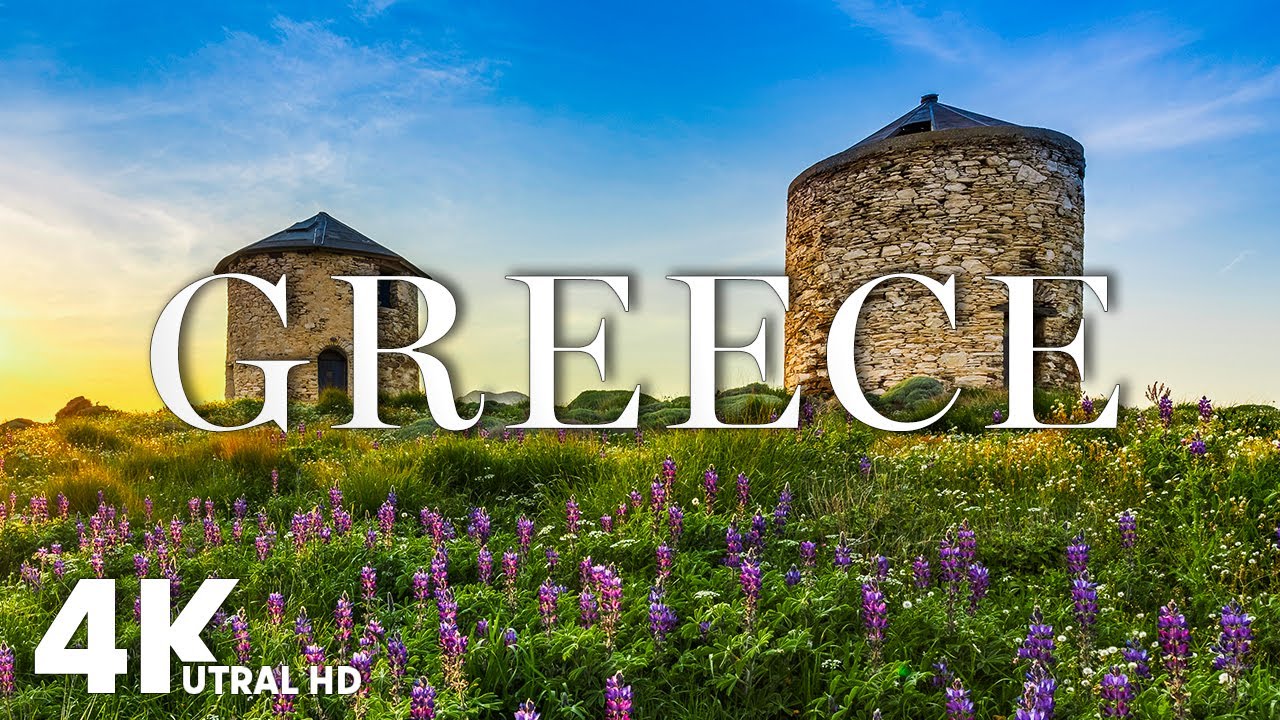 Greece 4K Ultra HD • Spring Blossoms in Greece, Scenic Beauty with Relaxing Piano Music