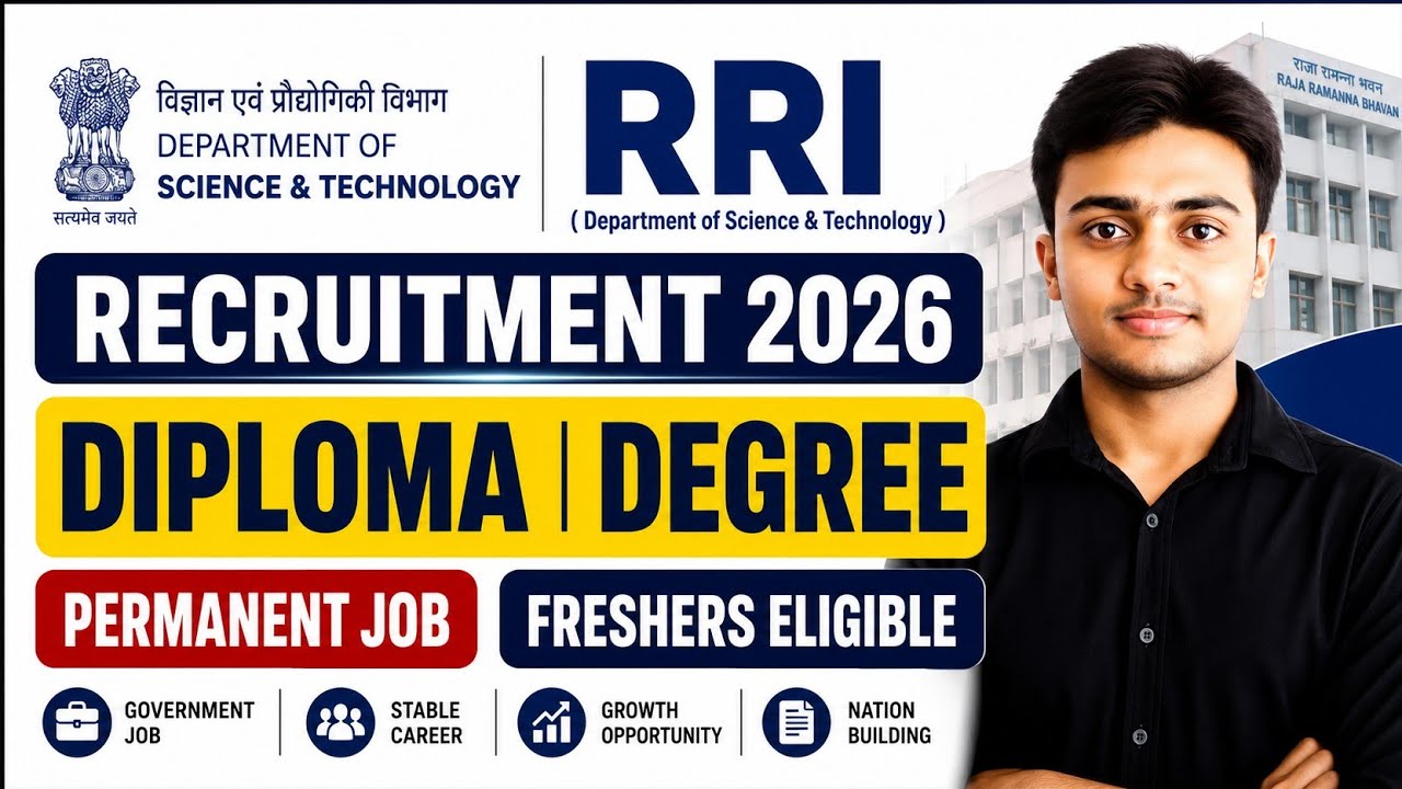 RRI New Recruitment 2026। Diploma Engineers। Freshers। Permanent Job। Latest jobs 2026। Jobs 2026