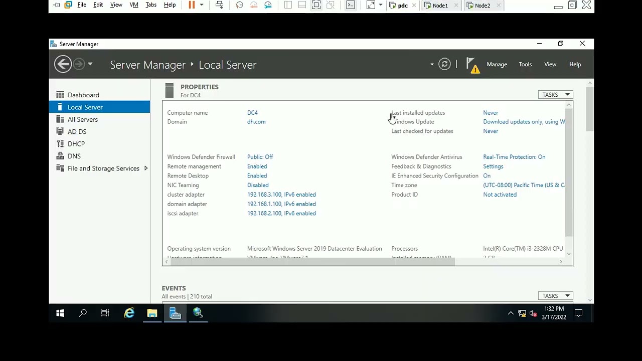 fail over cluster 1