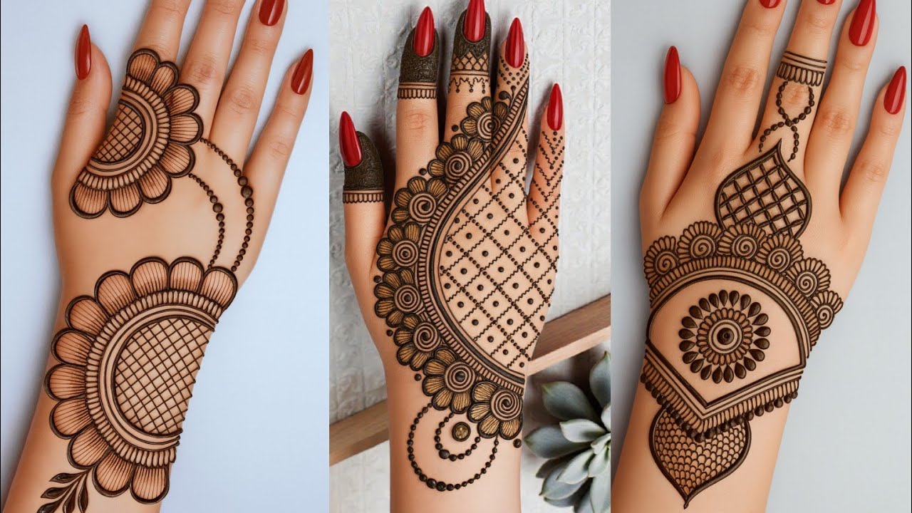 Top Three Simple Mehndi Design || तीन तरह की सिम्पल मेहंदी डिजाइन || Mehndi ka Design || Mehndi || 
