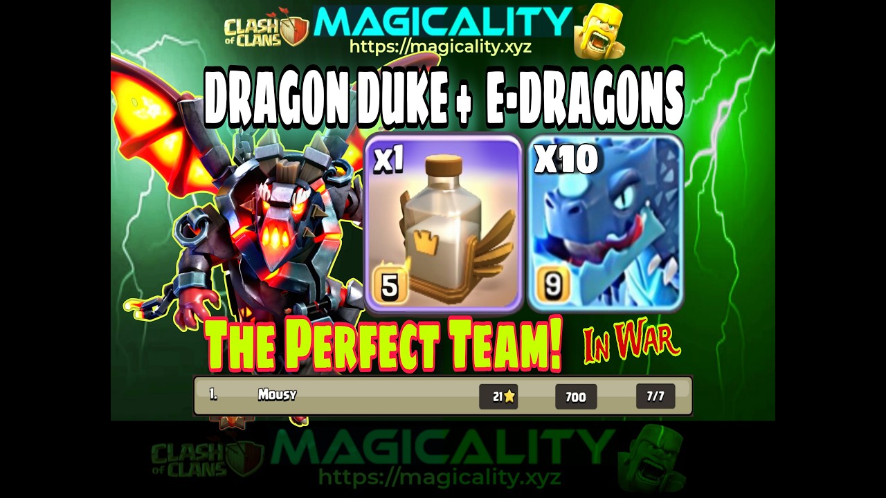 TH18 EDragons Revive Spell + Dragon Duke CWL (#14) #mousy #coc #clashofclans #supercell #mvp #fyp