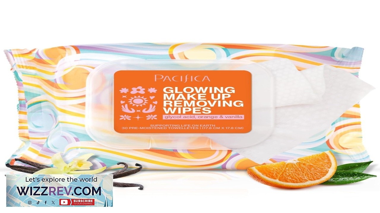 Pacifica Glowing Makeup Remover Wipes  With Glycolic Acid for AHA Exfoliating