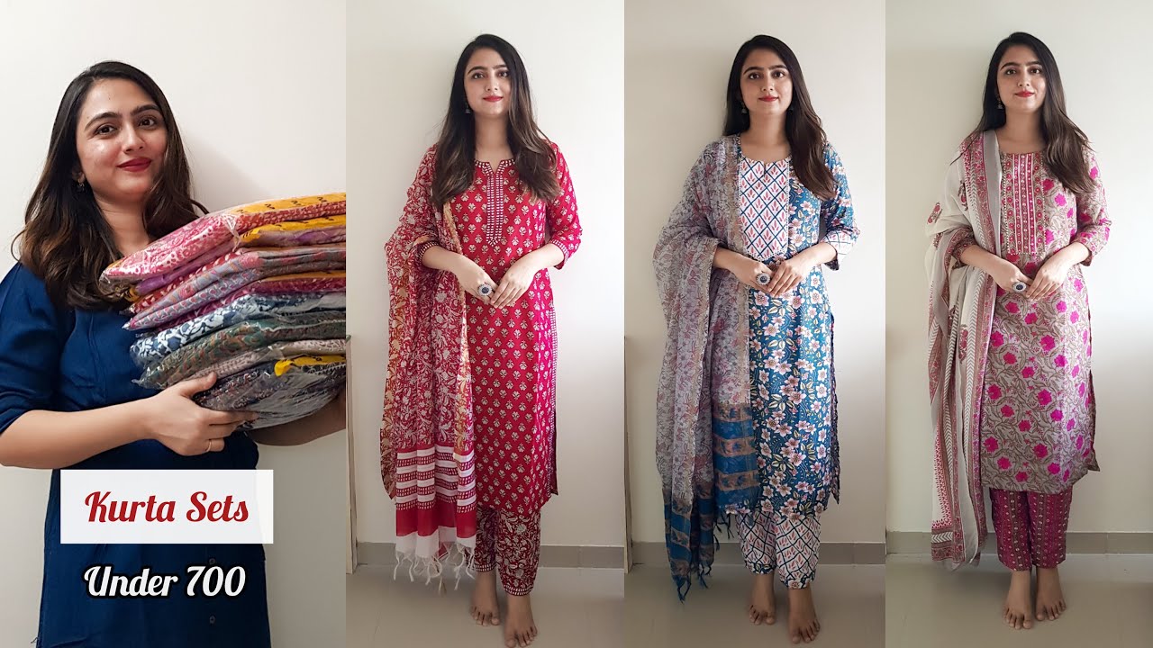7 Kurta Sets Under 700 from Amazon | Amazon Kurta set Haul | Office/ Daily/ Collage wear kurta sets