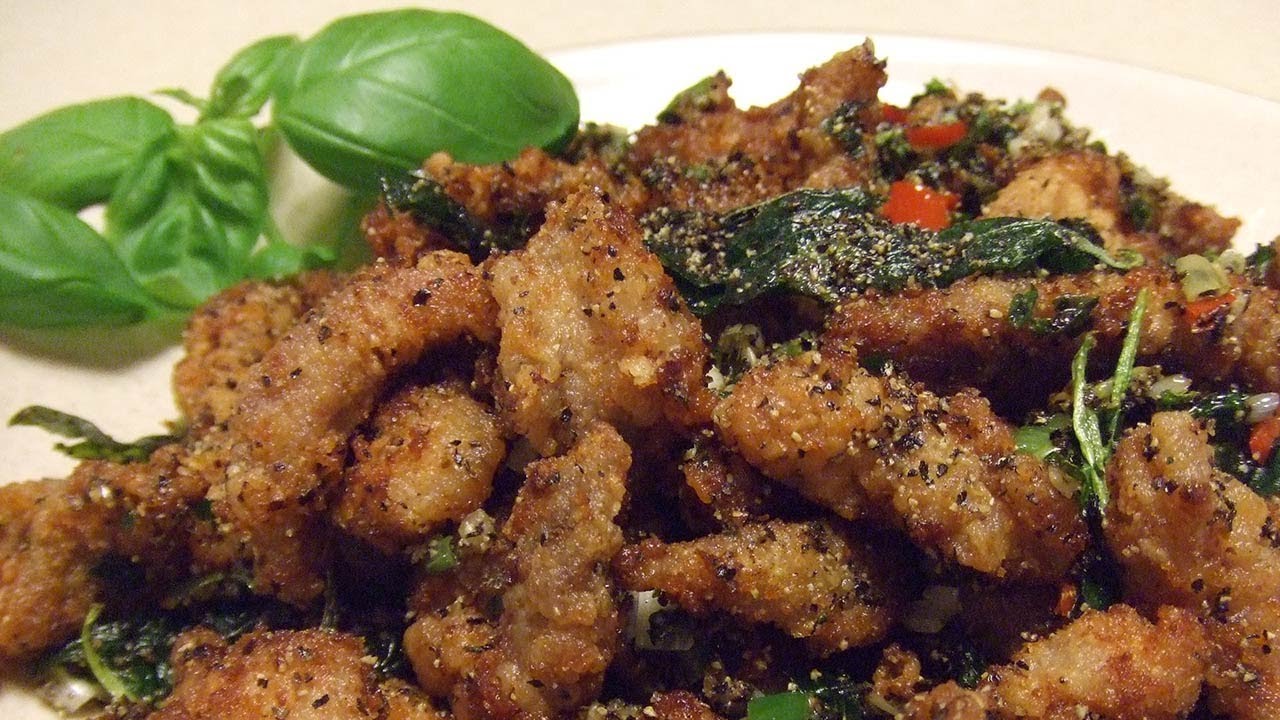 Salt and pepper pork slices 鹹酥肉條 Taiwan style cooking video