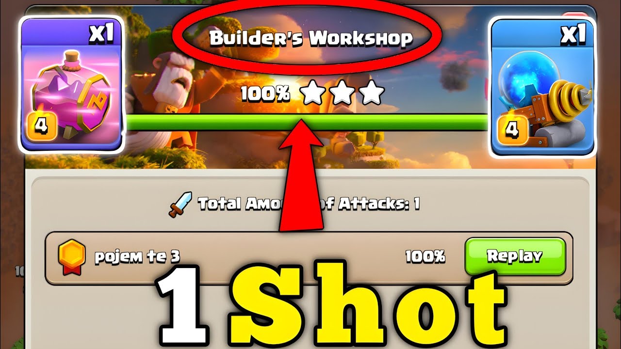 1 Shot Builder's Workshop With This Powerful Army 🗿 in Clan Capital