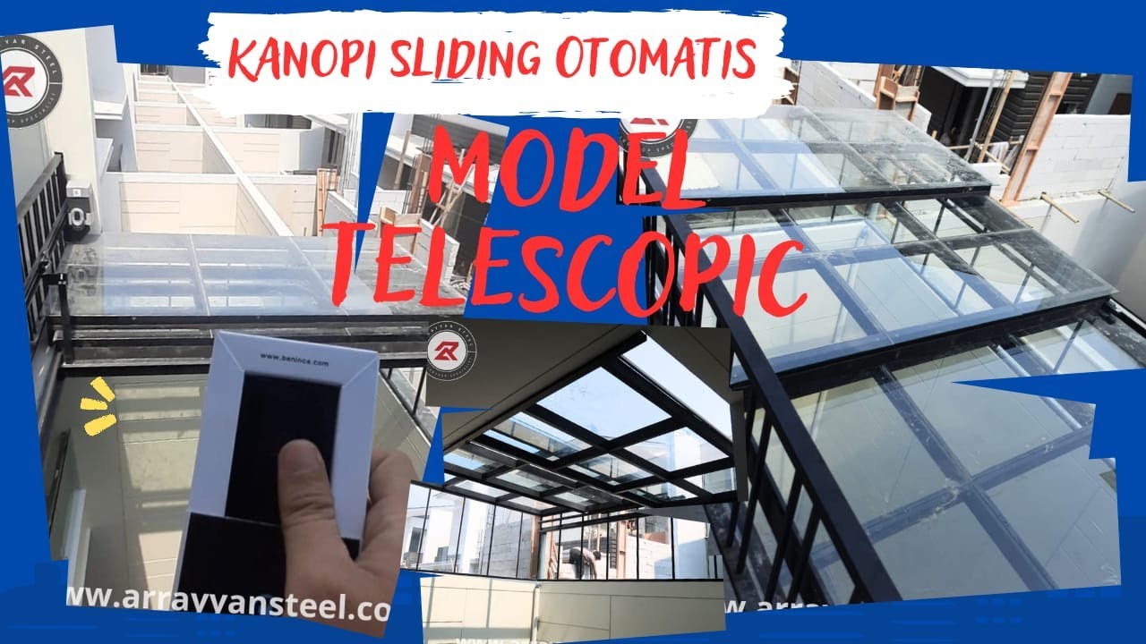 KANOPI SLIDING OTOMATIS MODEL TELESCOPIC!! SIRKULASI UDARA DAN CAHAYA BISA MASUK KE DALAM RUMAH!!