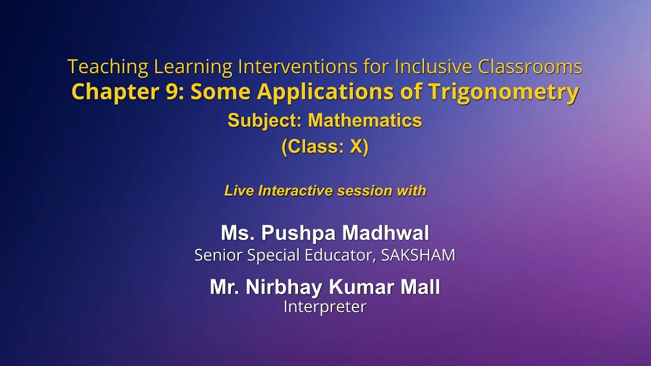 Live Interaction on PMeVIDYA :  Teaching Learning Interventions for Inclusive Classrooms