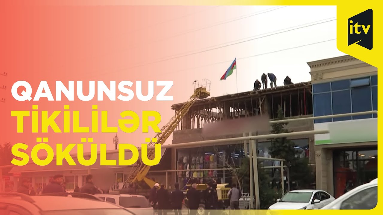 Binə qəsəbəsində qanunsuz tikili sökülür