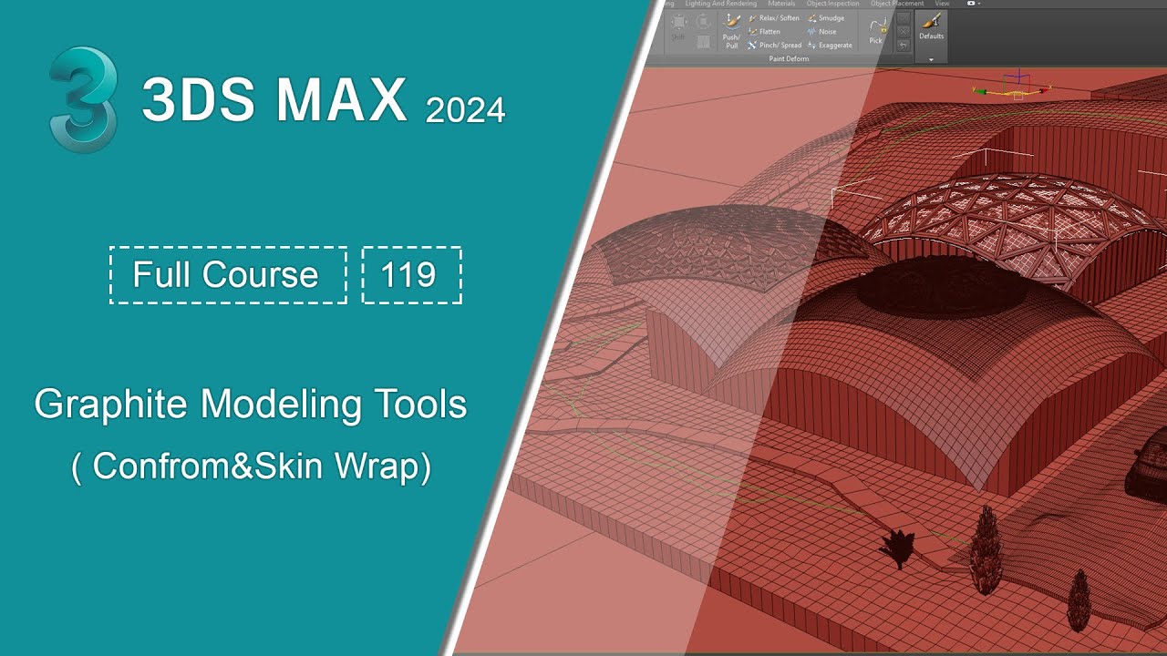 119- عمل الزخارف على المنحنيات | دورة الماكس -  Graphite Modeling Tools (SkinWrap) | 3ds Max