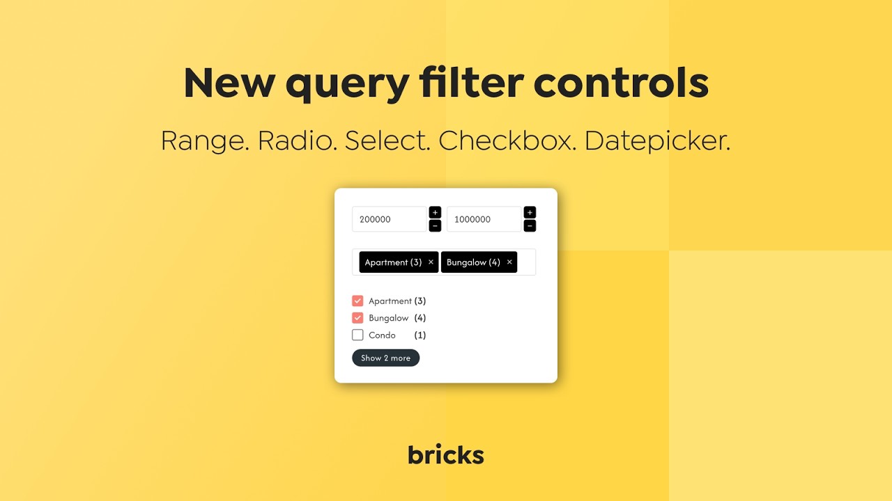 Bricks - Новые элементы управления фильтрацией запросов