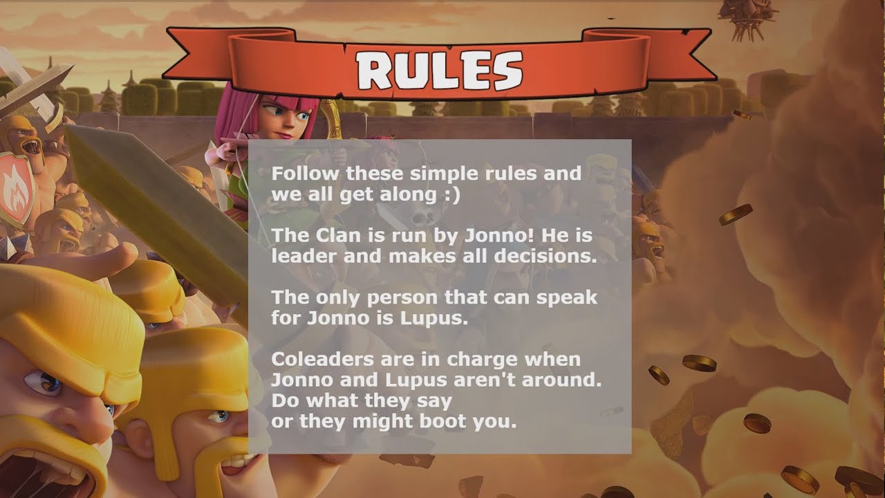 YouTube Dynasty - Clash of Clans - Clan Rules Slider