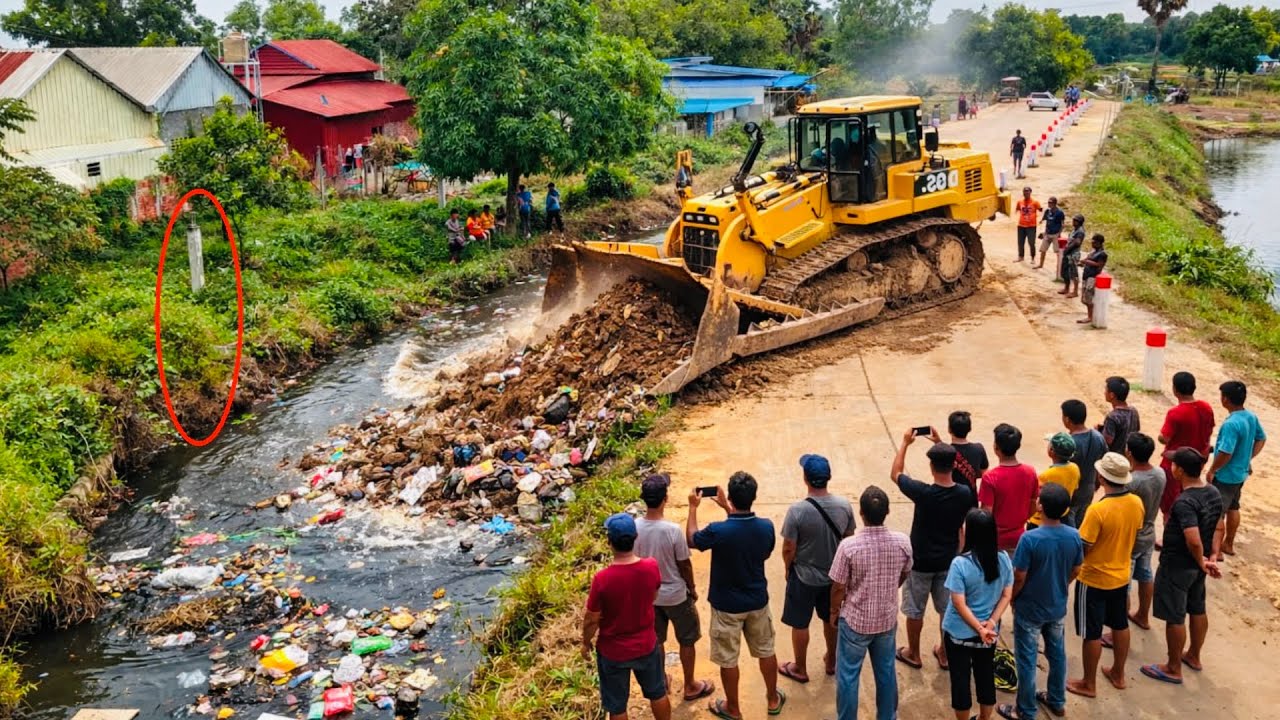 First Start New Perfect Project !! Complete100% Landfill Processby Bulldozer Komat'su &Dump Trucks