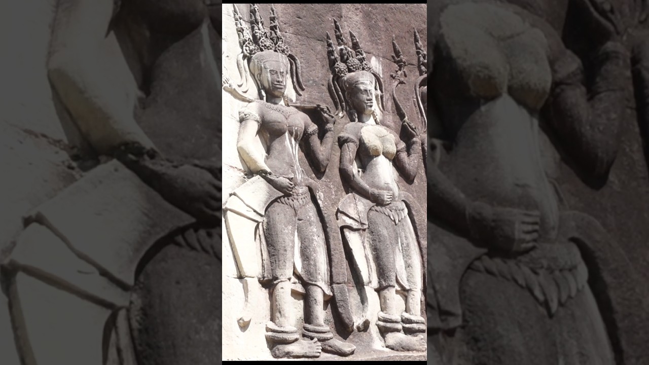 SCULPTURE AT ANGKOR WAT IN CAMBODIA #shortsviral #SHORTS