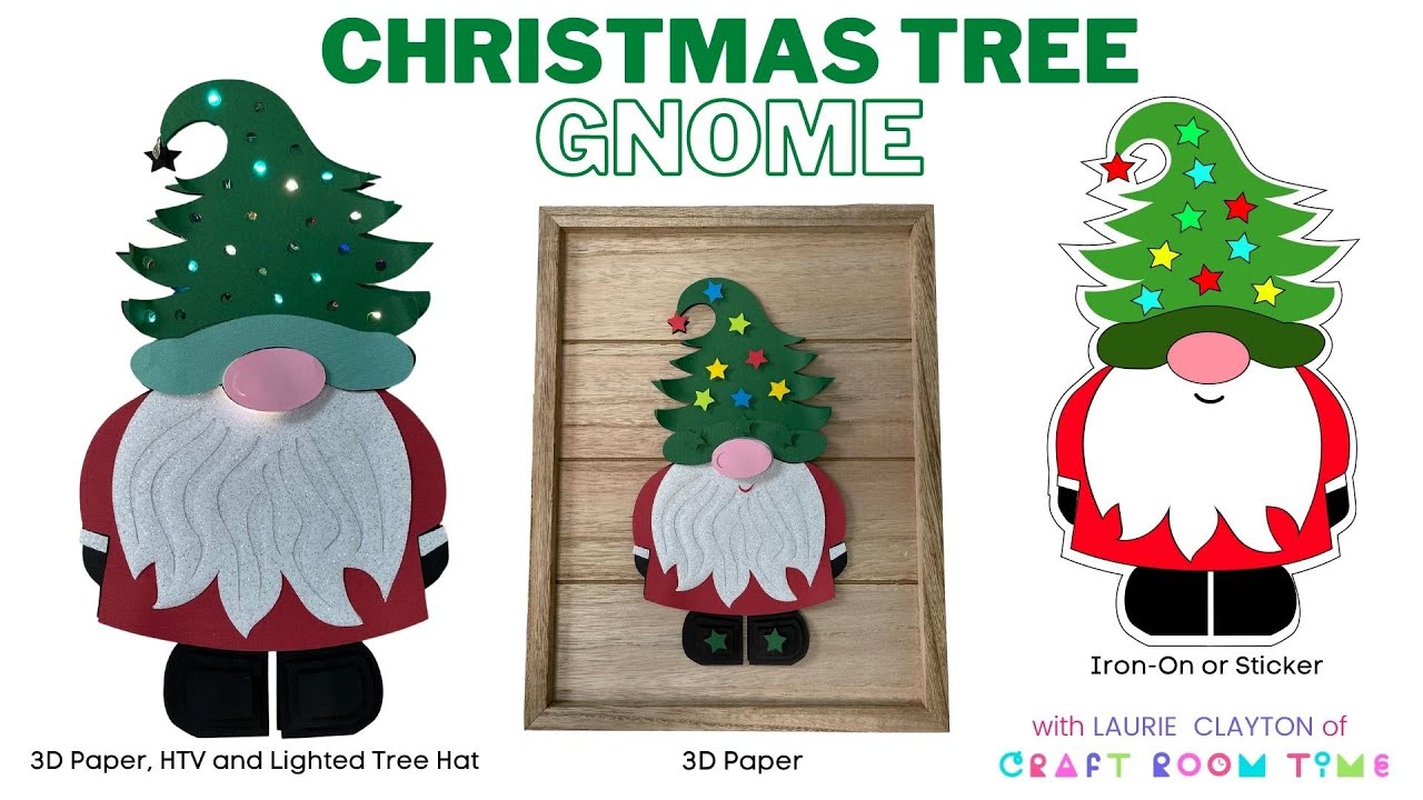 Making a Lighted 3D Paper Christmas Tree Gnome with Cricut