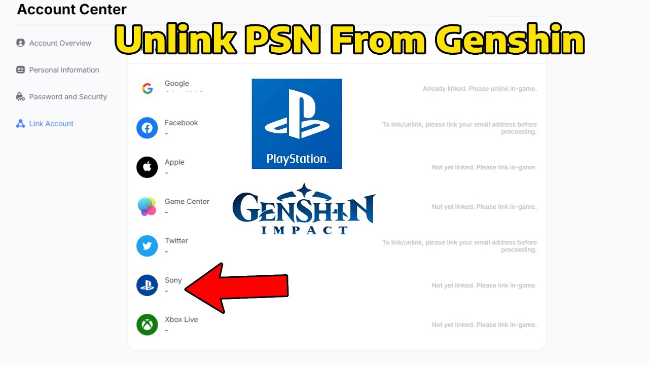 How To Unlink PSN Account from Genshin Impact
