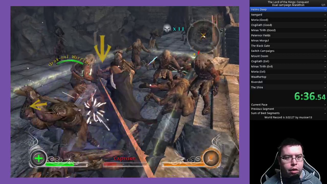The Lord of the Rings Conquest Dual Campaign Marathon 1:49:50 (Former World Record)