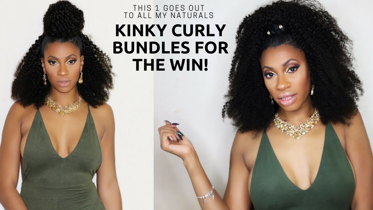 Half Up Half Down Kinky Curly Bundles, A Natural Girl Slay Ft. Laki Hair