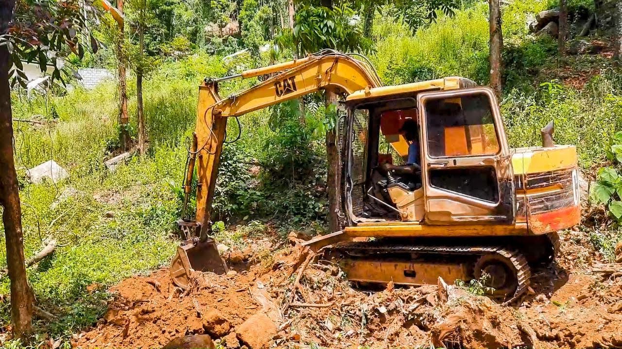 Excellent Caterpillar 307 Excavator Operator Works To Widen Plantation Road Vol.02