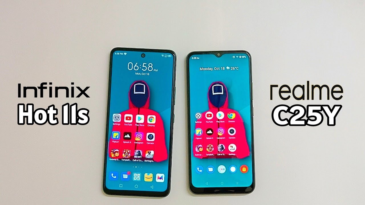 Infinix Hot 11s vs Realme C25Y - Speed Test, Battery Test, Display, Speaker, RAM, Fingerprint, WiFi.