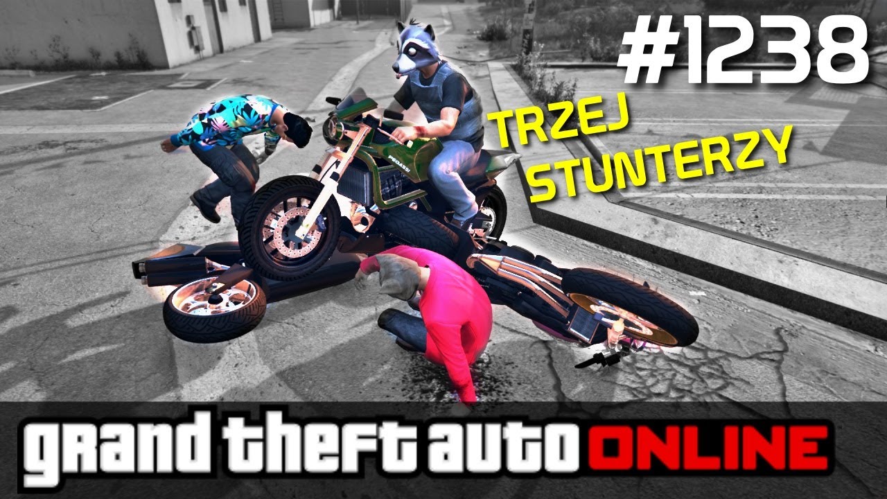 GTA 5 PC Online Po Polsku [#1238] Trzej STUNTERZY /z Bertbert & Skie