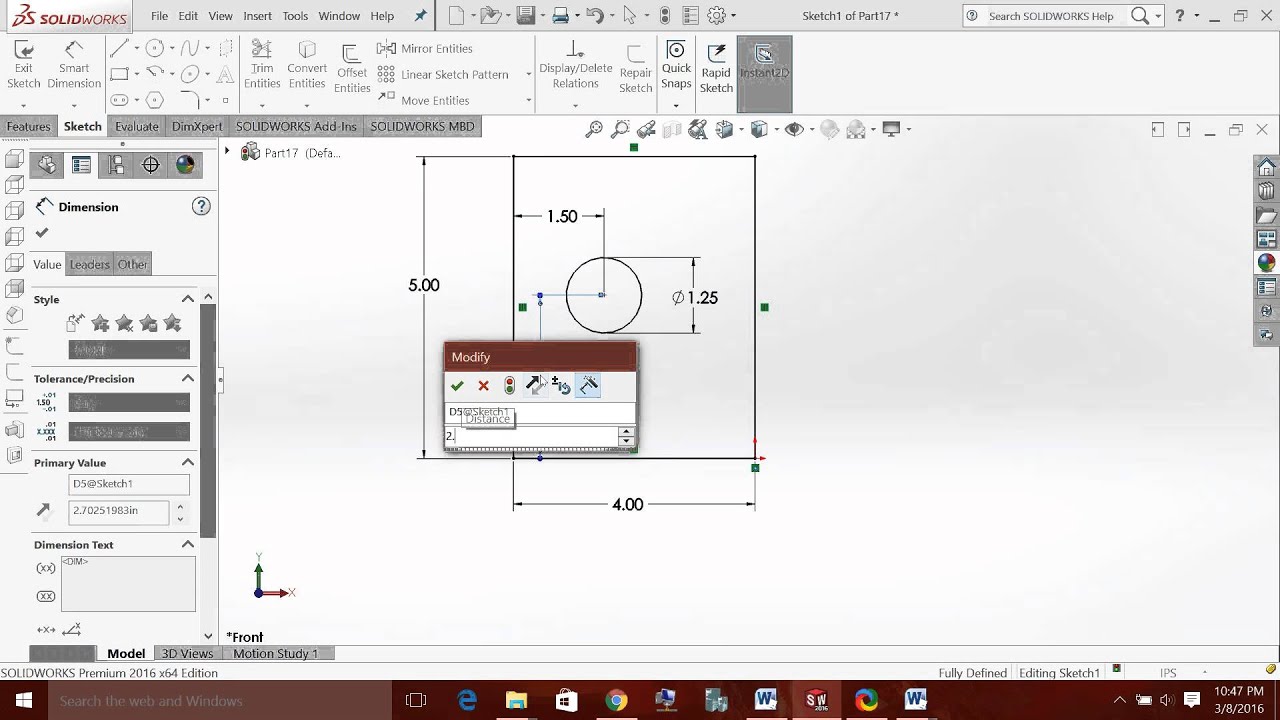 Solidworks 2016: Sketching and Extruding Basics