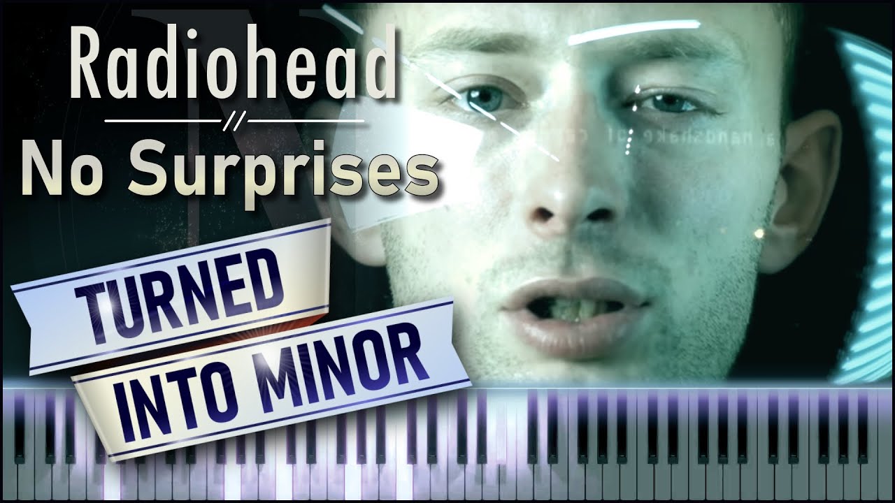 Radiohead - No Surprises (in MINOR KEY) Piano