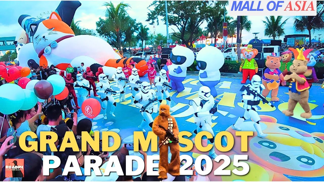 Philippines Giant Inflatables and Mascots at Mall Of Asia Parade! Don't Miss the Fireworks Finale!
