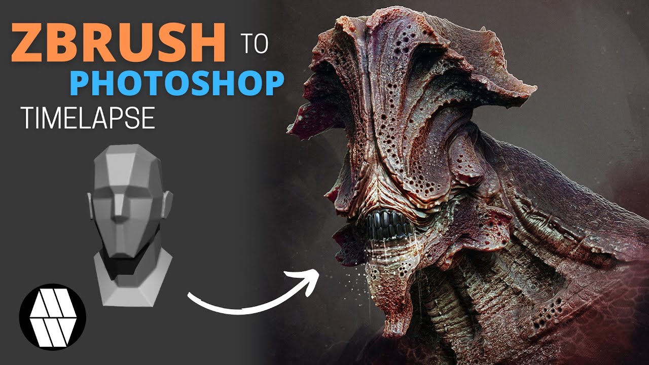 Zbrush to Photoshop Timelapse - Demon Bust Concept
