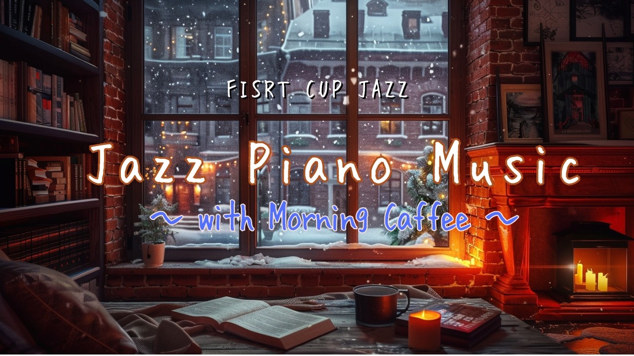Gentle Jazz Piano Space | Beautiful Winter Morning and Coffee with Warm Fireplace to Relieve Stress