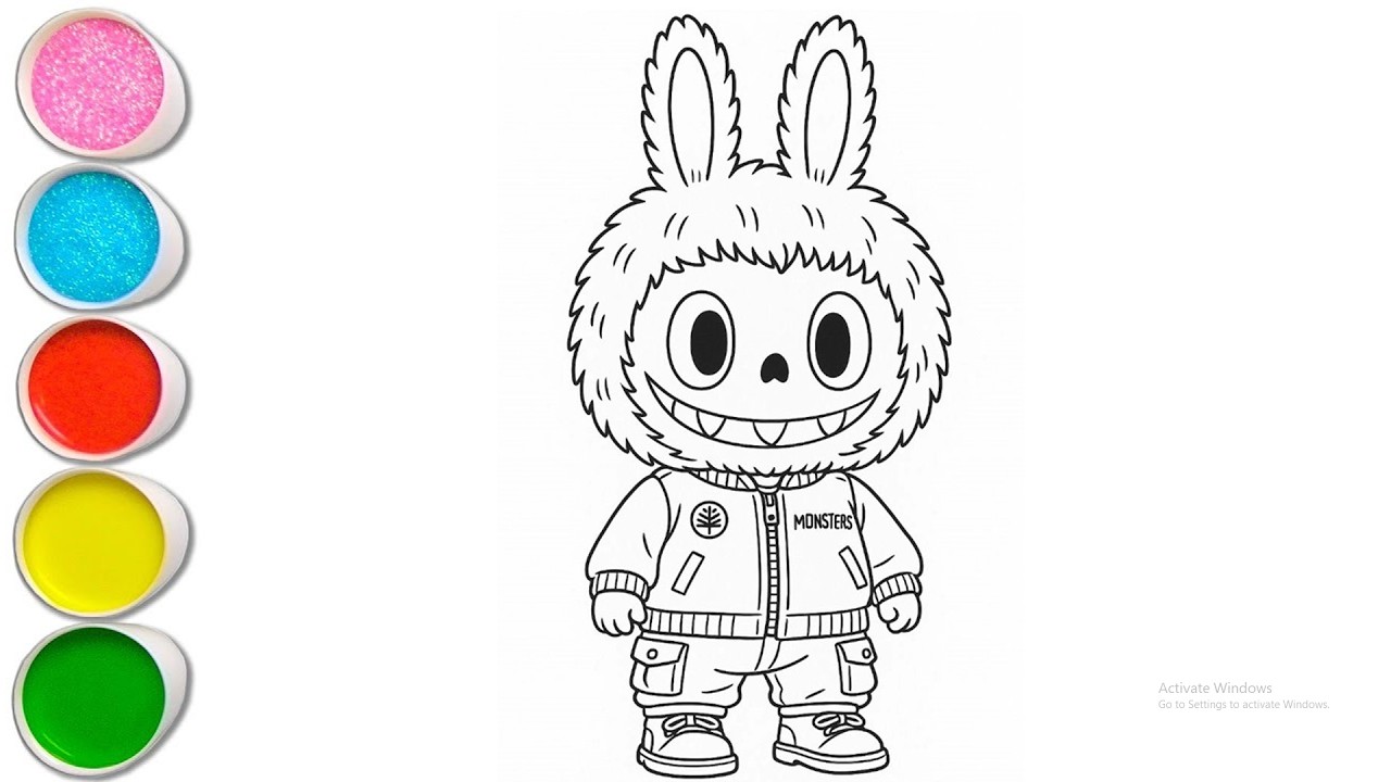 Cute Labubu Doll Drawing for kids, Painting & Coloring for kids, Toddlers | Let's Draw Together