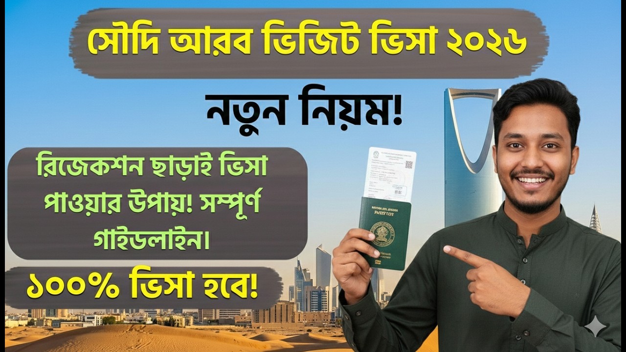 সৌদি আরব ভিজিট ভিসা ২০২৬: খরচ ও নতুন নিয়ম || নিজে নিজেই আবেদন করুন! সম্পূর্ণ গাইডলাইন ||