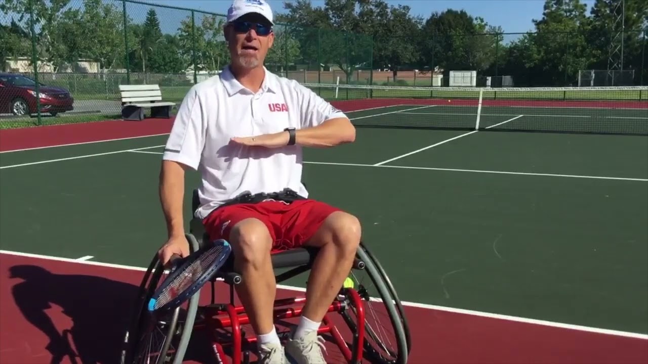Wheelchair tennis.  Serve.