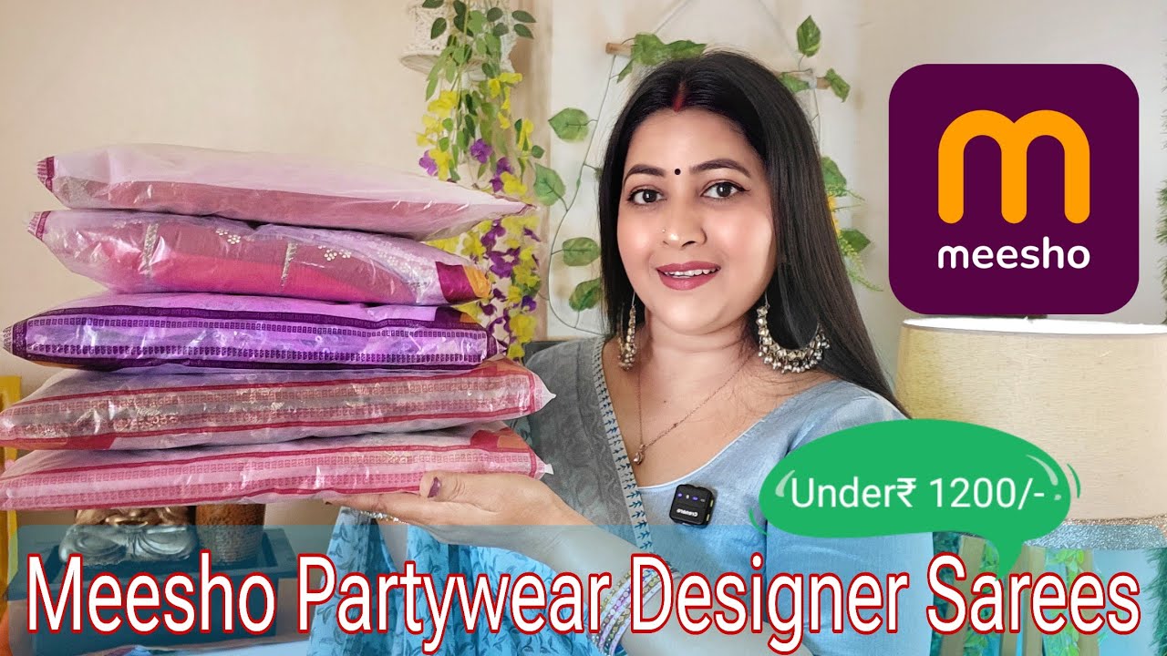 Meesho Wedding/Partywear Designer Sarees✨️💕Fandy Silk/Net/Sequence Sarees under ₹ 1200/- Must Buy👌