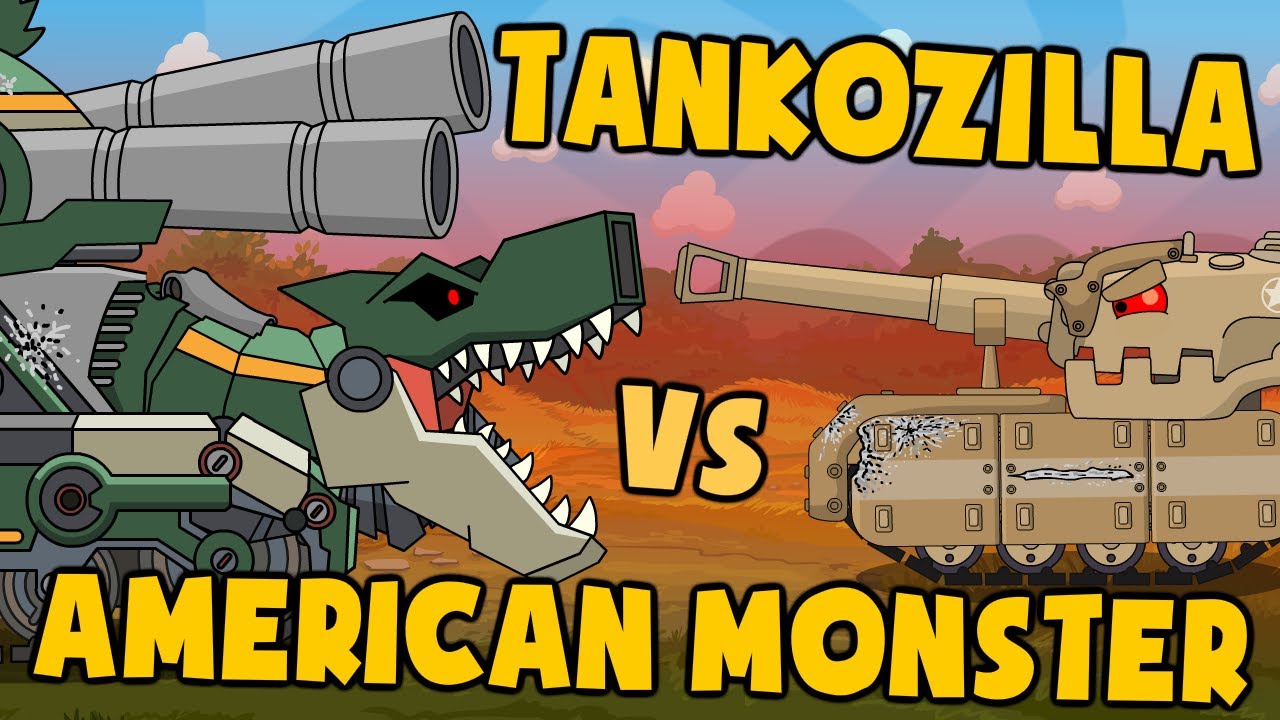 Tankozilla vs American Monster - Cartoons about tanks