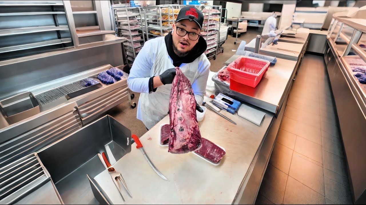 Cómo cortar BEEF TENDERLOIN y FLANK STEAK como un carnicero profesional 🥩