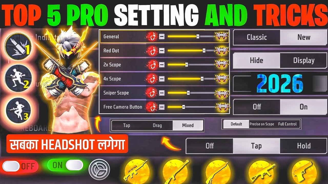 Free Fire Max Auto Headshot Trick 2026 Sensitivity Setting | 2gb, 4gb, 6gb Ram Headshot Sensitivity