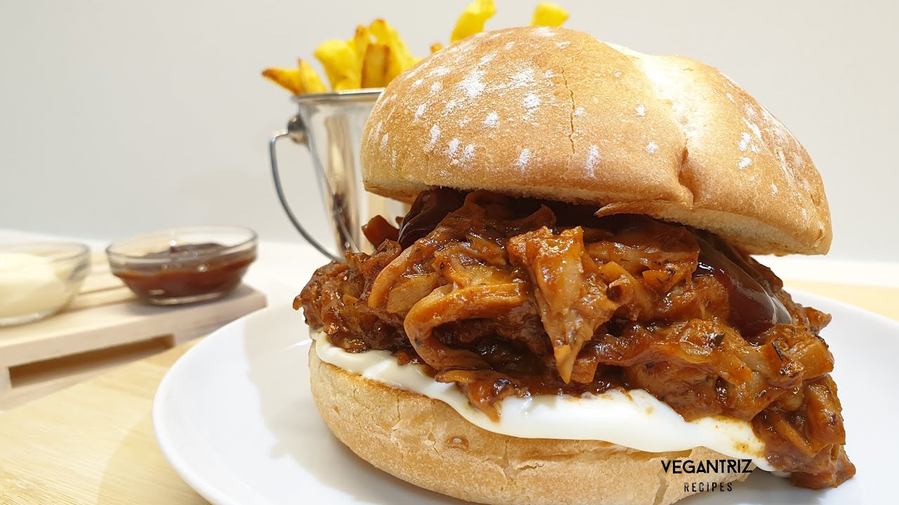 RECETA de hamburguesa PULLED PORK vegana con HEURA 🍔 Vegantriz recipes