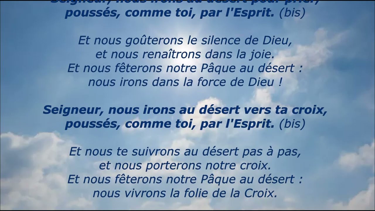 Avec toi, nous irons au désert