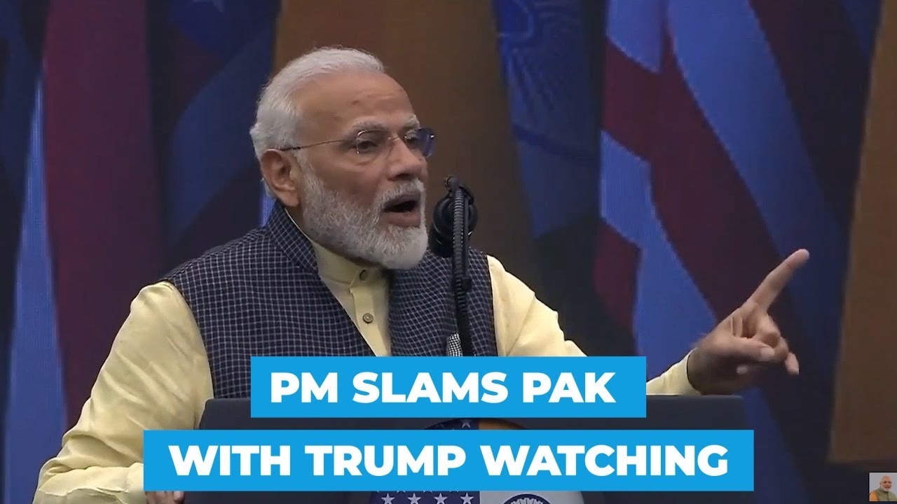 Howdy Modi: PM hails 370 revocation; slams Pak terror with Trump in audience