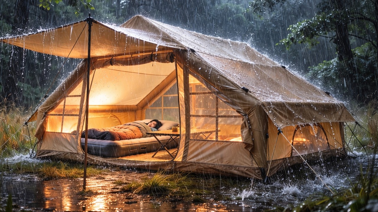 WORST EXPERIENCE OF BEING HIT BY A RAIN STORM ⛈️ CAMPING IN HEAVY RAIN